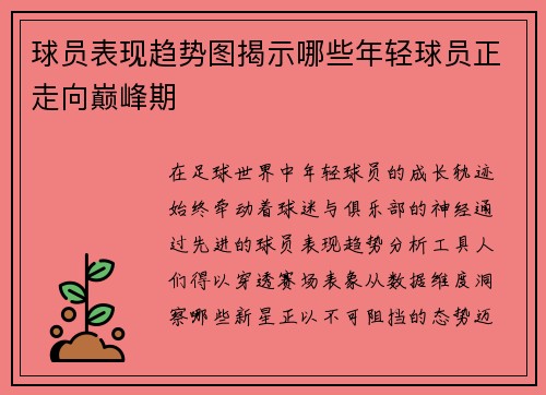 球员表现趋势图揭示哪些年轻球员正走向巅峰期